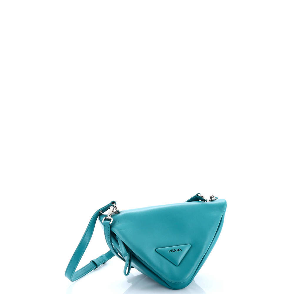 Prada Small Triangle Convertible Zip Handbag Leat… - image 2